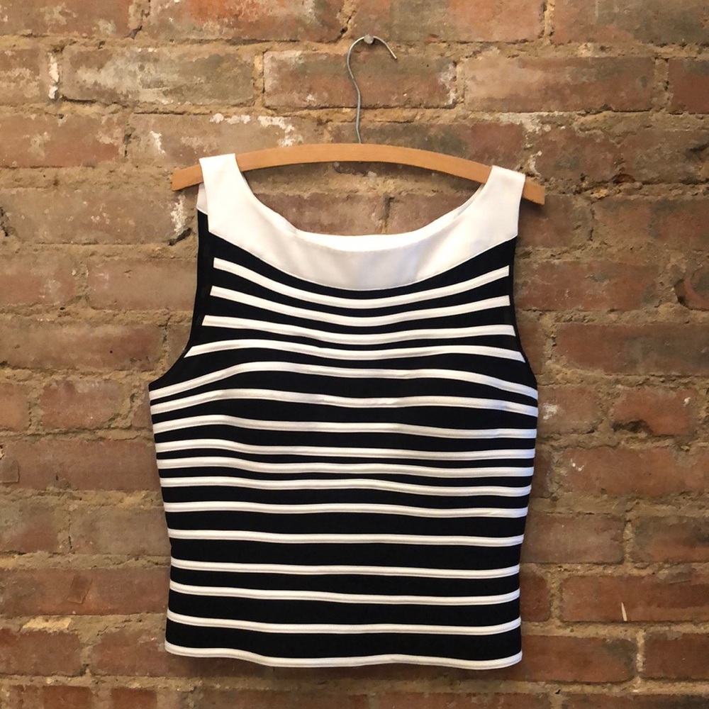 Samuel Dong black and white striped blouse